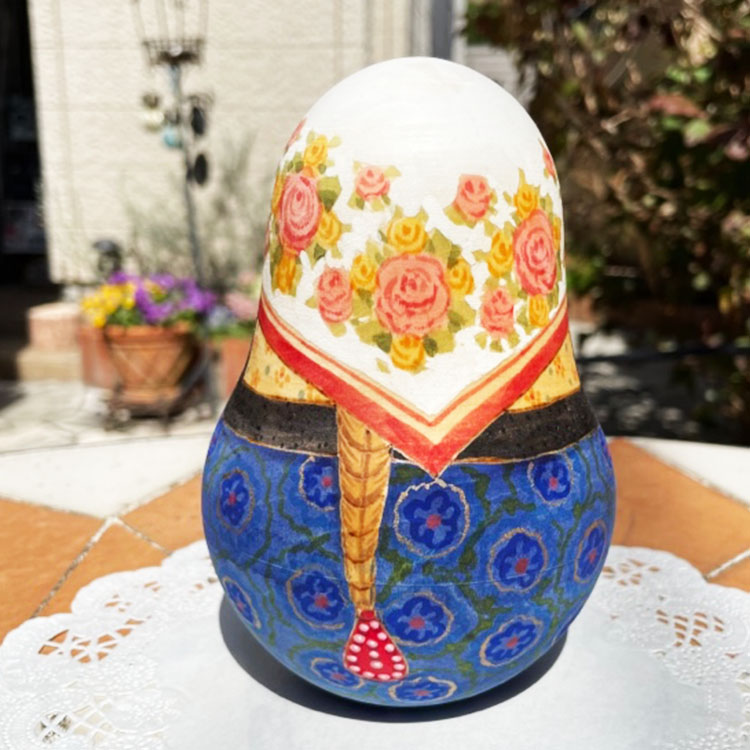 ロシア雑貨バラのマトリョーシカ(5ピース)H18cmタチアナ作