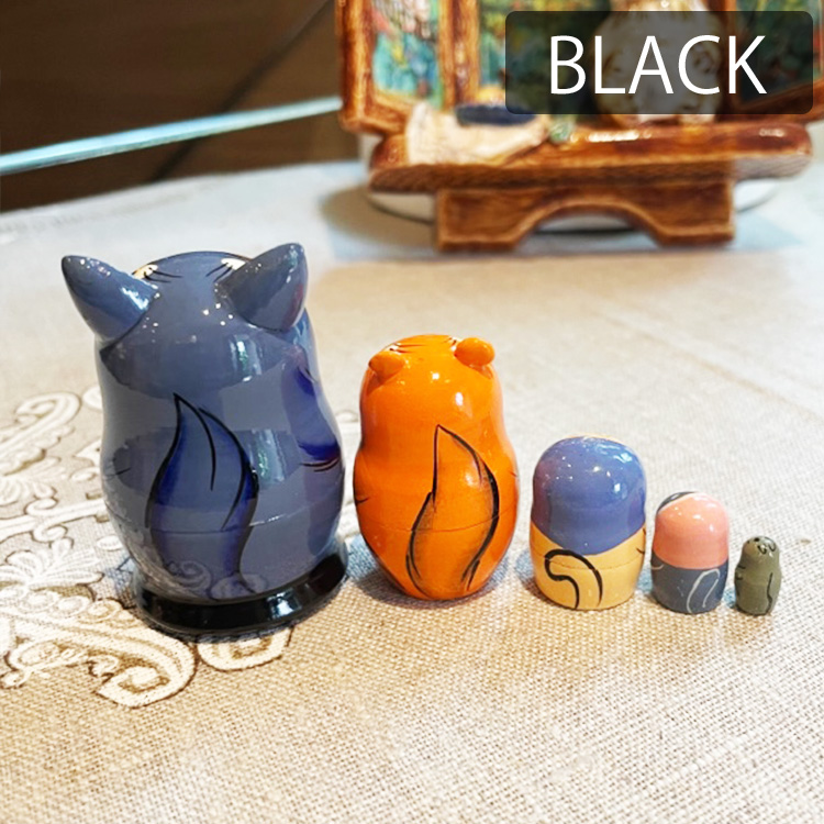 限定入荷 猫マトリョーシカ小 vr189-5p