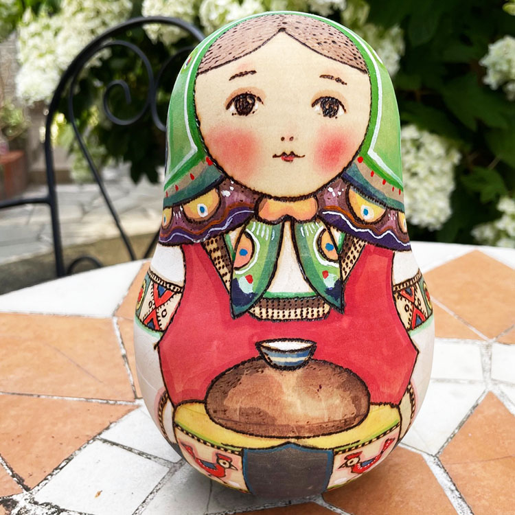ロシア雑貨店マリンカ アンナ リャボワ作 起き上がりこぼし大ar171