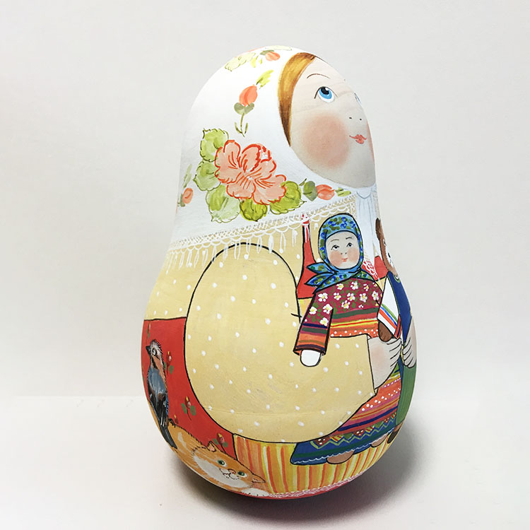 ロシア雑貨 雪娘 起き上がりこぼし ボボワ作 小 H9.0cm マトリョーシカ
