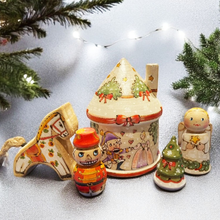 クリスマスツリー　マトリョーシカ　オーナメント　チェブラーシカ マトリョーシカ クリスマスツリー オーナメント チェブラーシカ ゲーナ